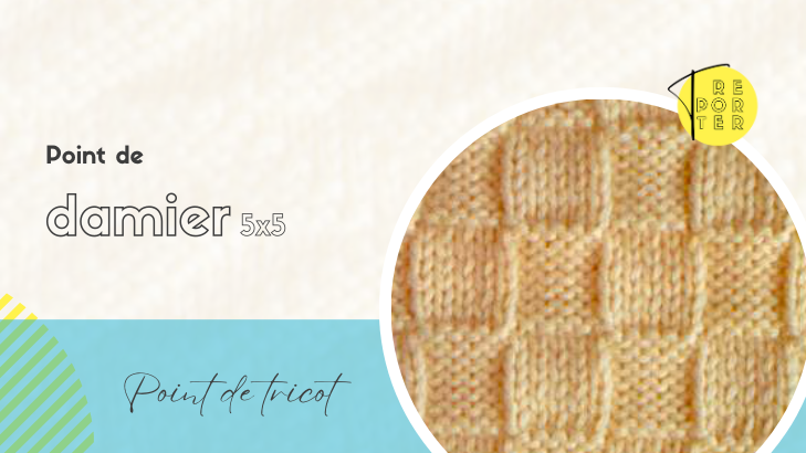 Point de tricot : motif tricoté de l'article du point damier